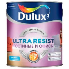 Краска Dulux Ultra Resist для гостиной и офиса матовая BW 2,5 л