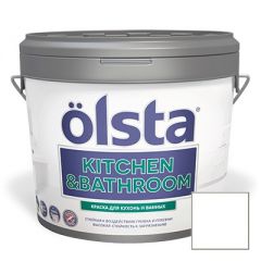 Краска интерьерная Olsta Kitchen and Bathroom Белая база А 2,7 л