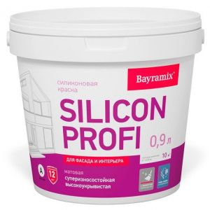 Краска фасадная на акриловой основе с силиконовой добавкой Bayramix Silicon Profi База А 0,9 л
