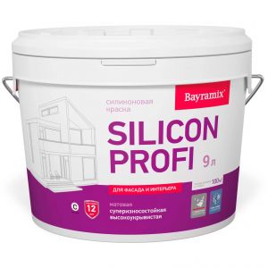 Краска фасадная на акриловой основе с силиконовой добавкой Bayramix Silicon Profi База С 9 л