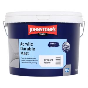 Краска интерьерная акриловая влагостойкая матовая Johnstones Acrylic Durable Mat Brilliant White (423167) 10 л